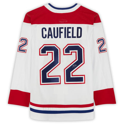 M.Canadiens #22 Cole Caufield Fanatics Authentic Autographed White  Stitched American Hockey Jerseys CROVYIE