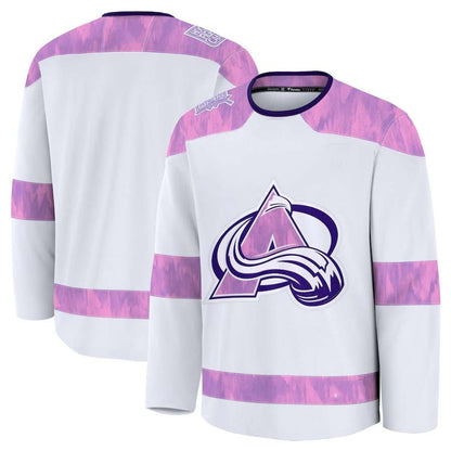 C.Avalanche Fanatics 2024 Hockey Fights Cancer Practice Jersey - White Stitched American Hockey Jerseys CROVYIE
