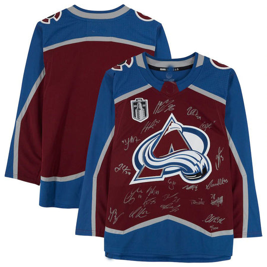 C.Avalanche Fanatics Authentic Multi-Signed 2022 Stanley Cup Champions with Multiple Signatures - Limited Edition of 100 Hockey Jerseys CROVYIE