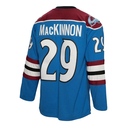 C.Avalanche #29 Nathan MacKinnon Mitchell & Ness 2013-14 Blue Line Player Jersey - Blue American Hockey Jerseys CROVYIE