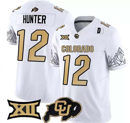C.Buffaloes #12 Travis Hunter 2024 White Home Football Stitched American College Jerseys
