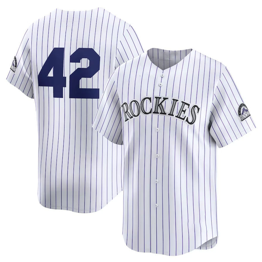 Colorado Rockies 2024 #42 Jackie Robinson Day Home Limited Jersey ¨C White Stitches Baseball Jerseys