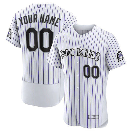 Custom Colorado Rockies White Home Authentic Custom Jersey Baseball Jerseys