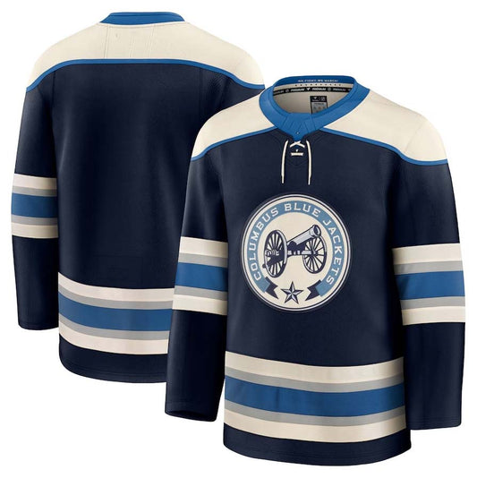 C.Blue Jackets Fanatics Alternate Premium Jersey - Navy Stitched American Hockey Jerseys CROVYIE