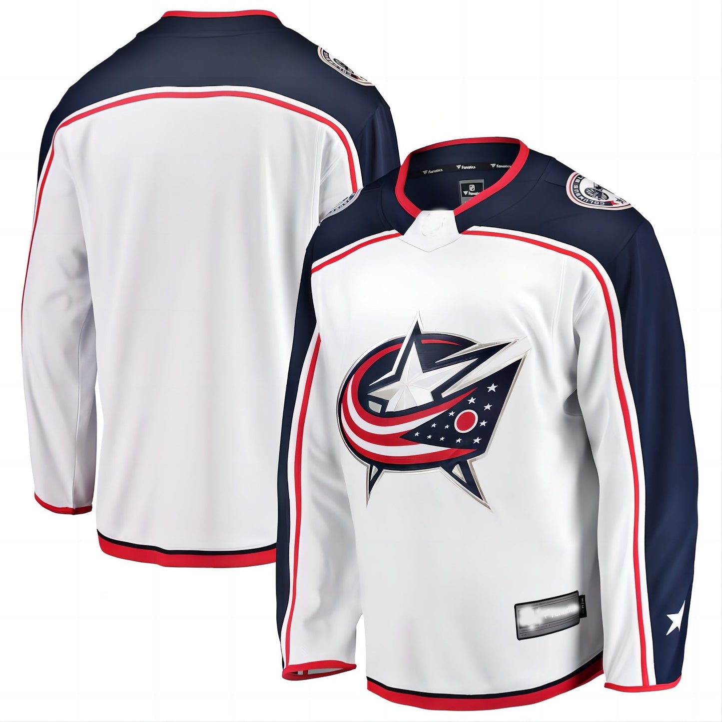 C.Blue Jackets Fanatics Branded Breakaway Away Jersey White Stitched American Hockey Jerseys CROVYIE