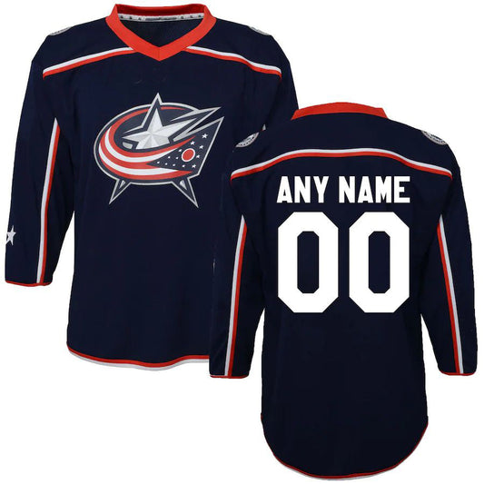Custom C.Blue Jackets Toddler Home Replica  Navy Stitched American Hockey Jerseys CROVYIE