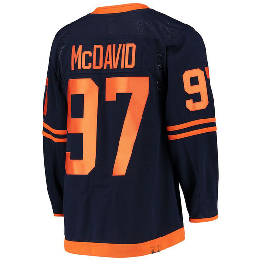 E.Oilers #97 Connor McDavid Alternate Primegreen Authentic Pro Player Jersey Navy Stitched American Hockey Jerseys CROVYIE