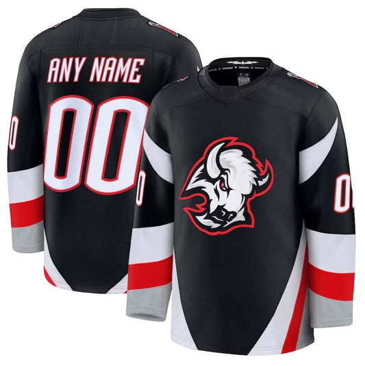 Custom B.Sabres Fanatics Alternate Premium Jersey - Black Stitched American Hockey Jerseys CROVYIE