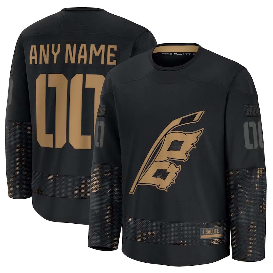 Custom C.Hurricanes Fanatics 2024 Military Appreciation Personalized Long Sleeve Practice Jersey - Black Stitched American Hockey Jerseys CROVYIE