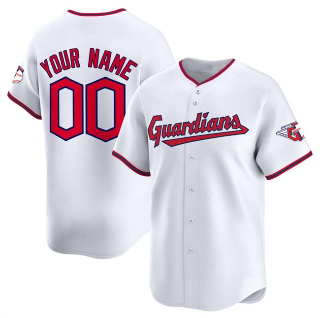 Custom Cleveland Guardians Active Player White Home Limited Stitched Baseball Jersey