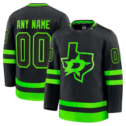 Custom D.Stars Fanatics Alternate Premium Jersey - Black Stitched American Hockey Jerseys CROVYIE