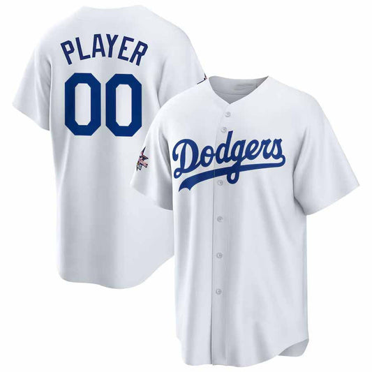 Custom Los Angeles Dodgers 2025 All-Star Game Home Pick-A-Player Replica Jersey - White Baseball Jerseys