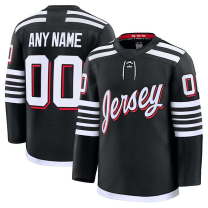 Custom NJ.Devils Fanatics Alternate Premium Jersey - Black Stitched American Hockey Jerseys CROVYIE