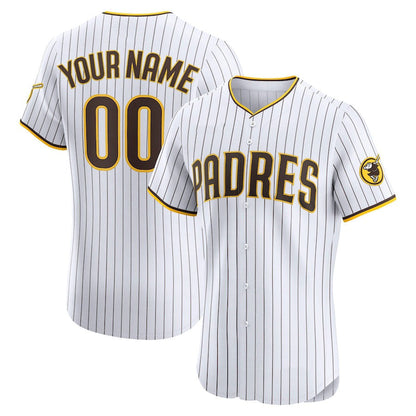 Custom San Diego Padres Home Elite Jersey ¨C White Stitched Baseball Jersey