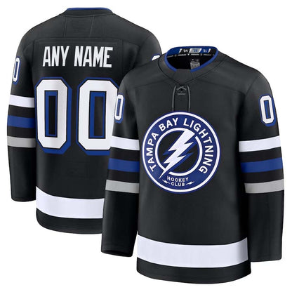 Custom TB.Lightning Fanatics Alternate Premium Jersey - Black Stitched American Hockey Jerseys CROVYIE