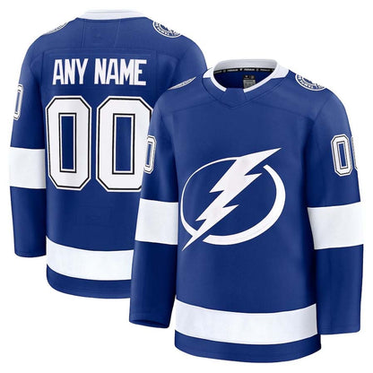 Custom TB.Lightning Fanatics Home Premium Jersey - Blue Stitched American Hockey Jerseys CROVYIE