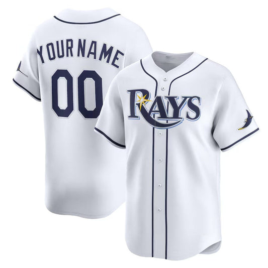 Custom Tampa Bay Rays Home Limited Jersey - White Stitched Baseball Jersey