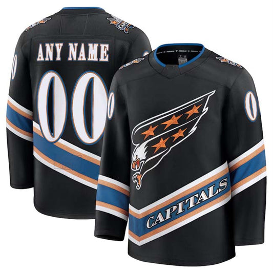 Custom W.Capitals Active Player Black 2024-25 Alternate Stitched American Hockey Jerseys CROVYIE