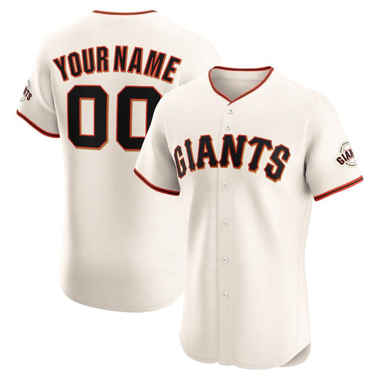 Custom San Francisco Giants Home Elite Jersey ¨C Cream Stitched Baseball Jersey