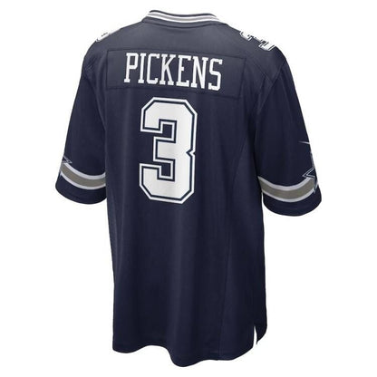 D.Cowboys #3 George Pickens Navy Game American Football Jersey