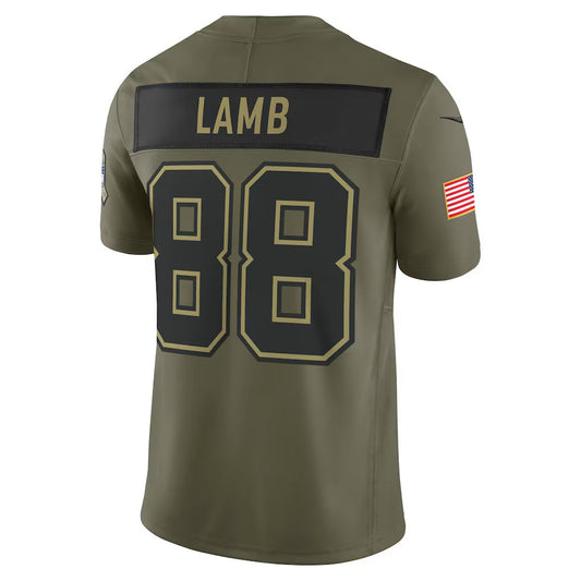 D.Cowboys #88 CeeDee Lamb Olive 2025 Salute to Service Limited American Football Jersey