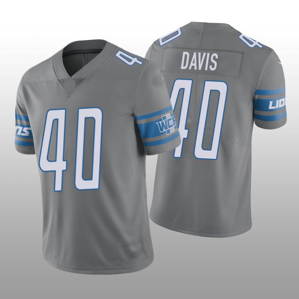 D.Lions NO. 40 Jarrad Davis Steel Vapor Limited Jersey Stitched American Football Jerseys