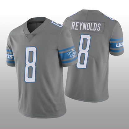 D.Lions  #8 Josh Reynolds Silver Vapor Limited Jersey Stitched American Football Jerseys