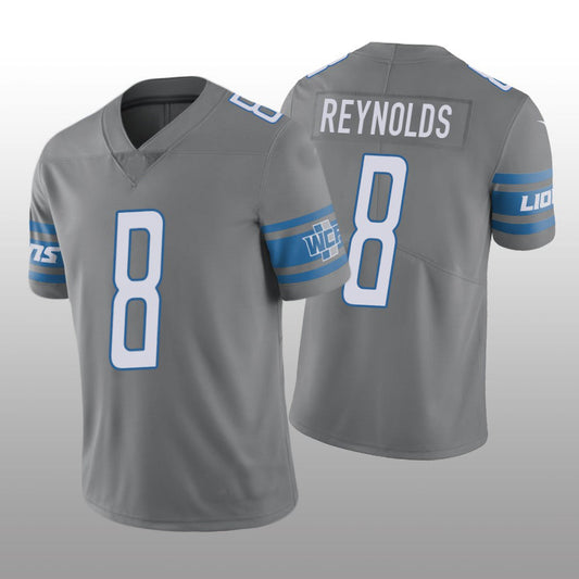 D.Lions  #8 Josh Reynolds Silver Vapor Limited Jersey Stitched American Football Jerseys