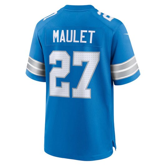 D.Lions #27 Arthur Maulet Blue Team Game American Football Jersey