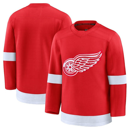 D.Red Wings Fanatics Home Premium Jersey - Red Stitched American Hockey Jerseys CROVYIE