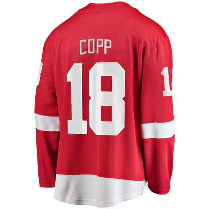 D.Red Wings #18 Andrew Copp Fanatics Home Breakaway Player Jersey - Red Stitched American Hockey Jerseys CROVYIE