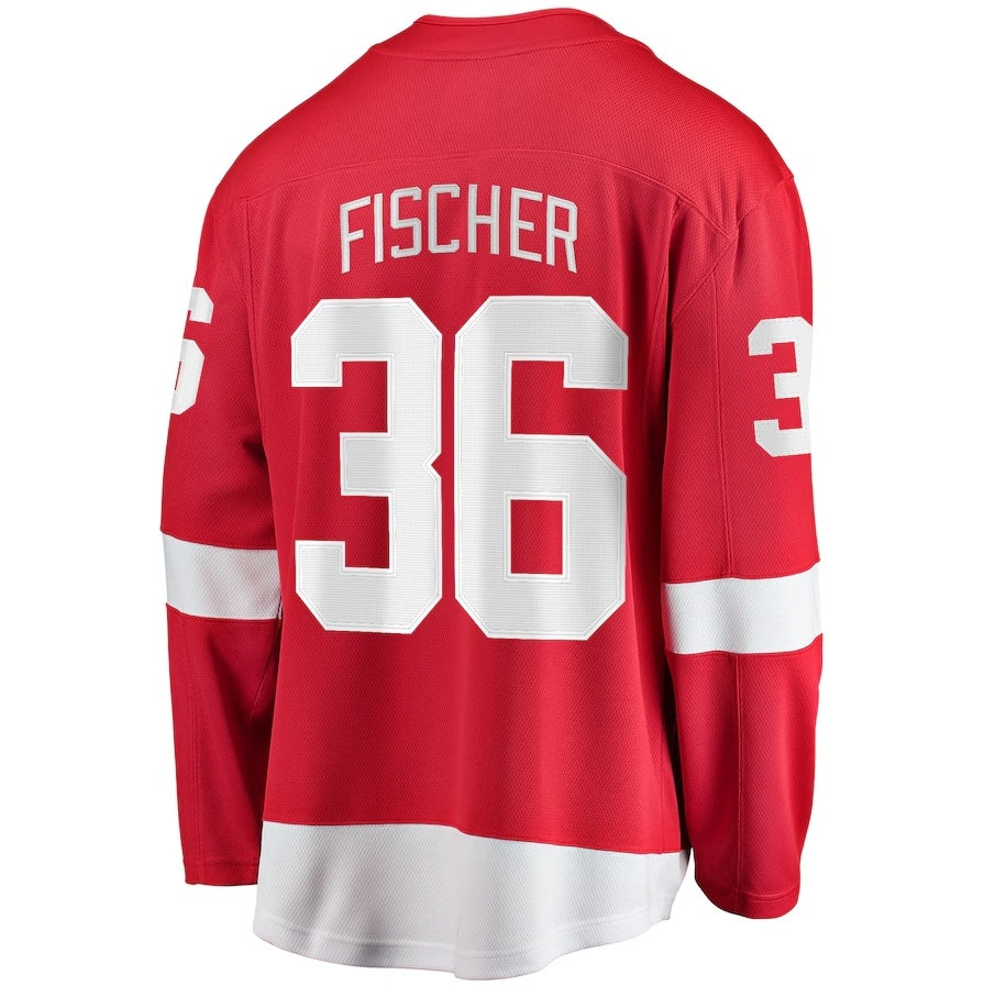D.Red Wings #36 Christian Fischer Fanatics Home Breakaway Jersey - Red Stitched American Hockey Jerseys CROVYIE