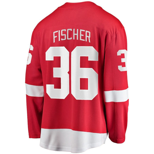 D.Red Wings #36 Christian Fischer Fanatics Home Breakaway Jersey - Red Stitched American Hockey Jerseys CROVYIE