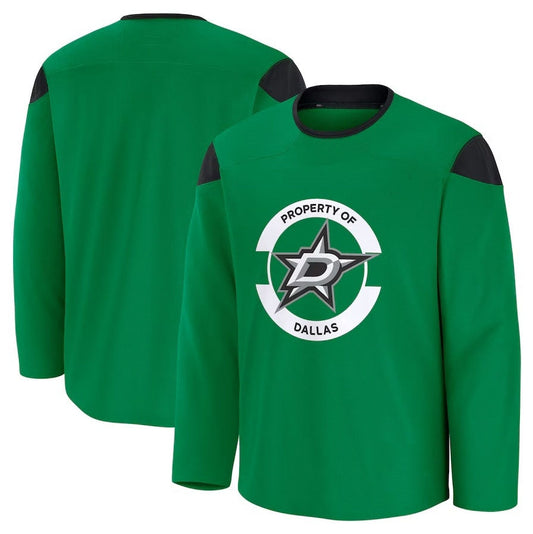 D.Stars Fanatics Team Practice Jersey - Kelly Green Stitched American Hockey Jerseys CROVYIE