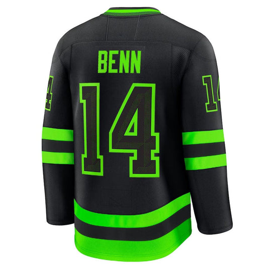 D.Stars #14 Jamie Benn Fanatics Alternate Premium Jersey - Black Stitched American Hockey Jerseys CROVYIE