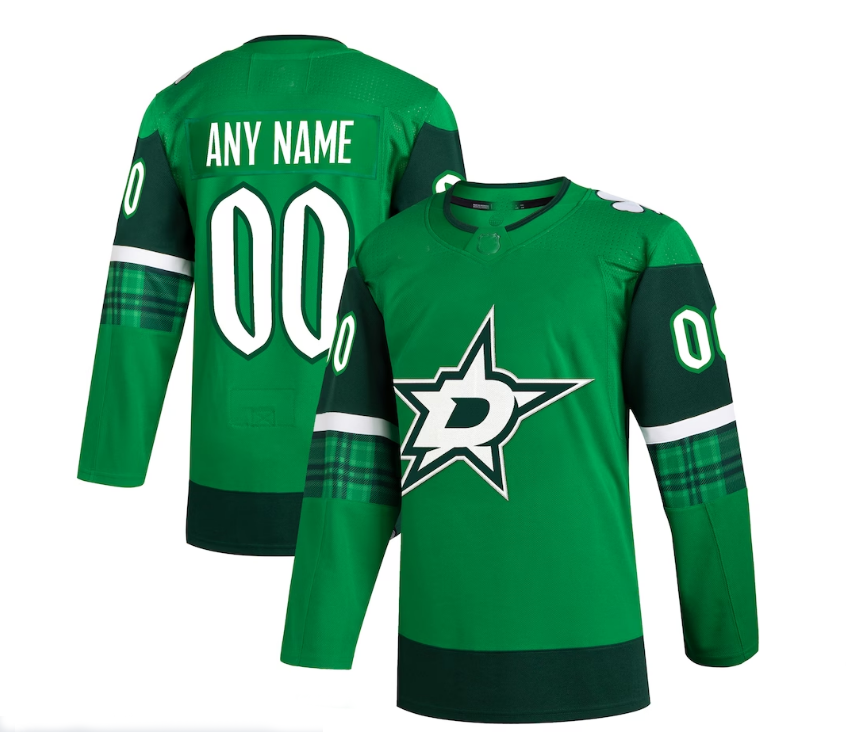 Custom D.Stars 2023 St. Patrick's Day Primegreen Authentic Jersey - Kelly Green Stitched American Hockey Jerseys CROVYIE