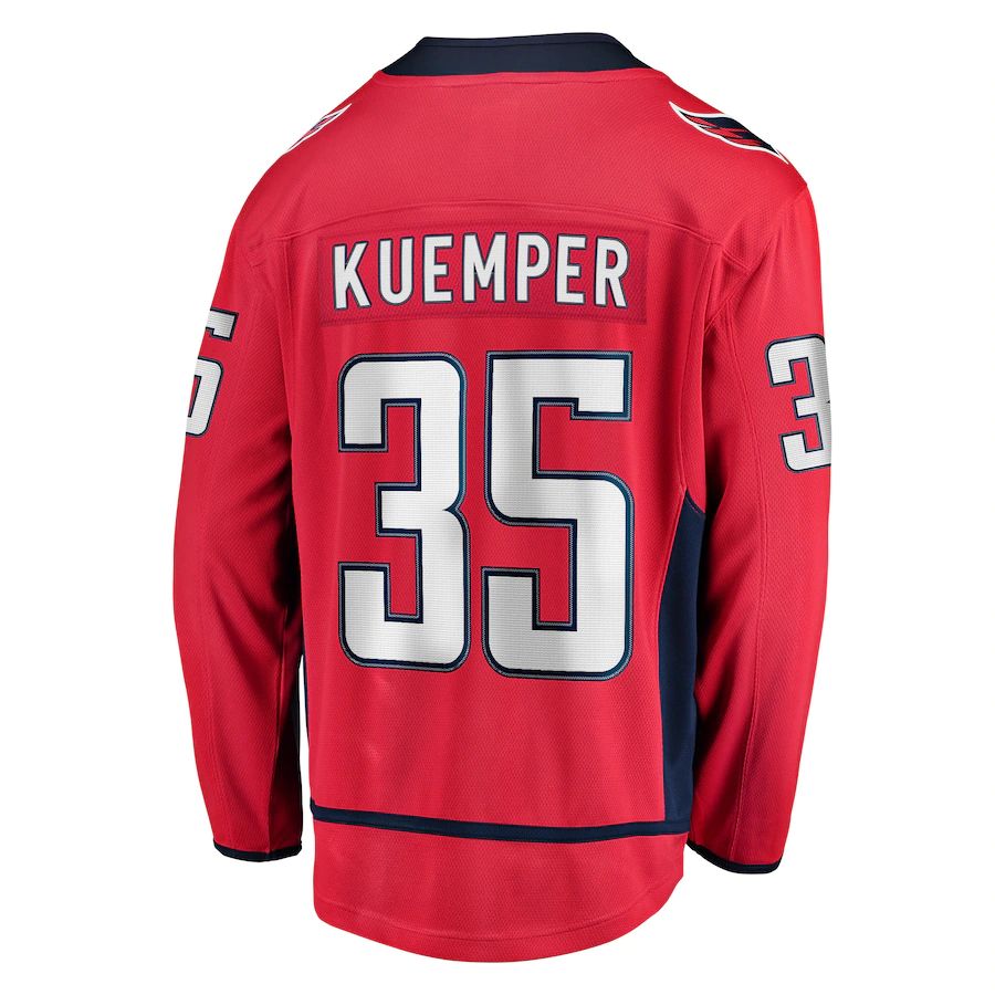 W.Capitals #35 Darcy Kuemper Fanatics Branded Home Breakaway Player Jersey Red Stitched American Hockey Jerseys CROVYIE
