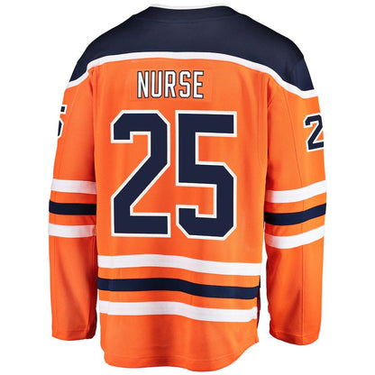 E.Oilers #25 Darnell Nurse Fanatics Branded Breakaway Player Jersey Orange Stitched American Hockey Jerseys CROVYIE