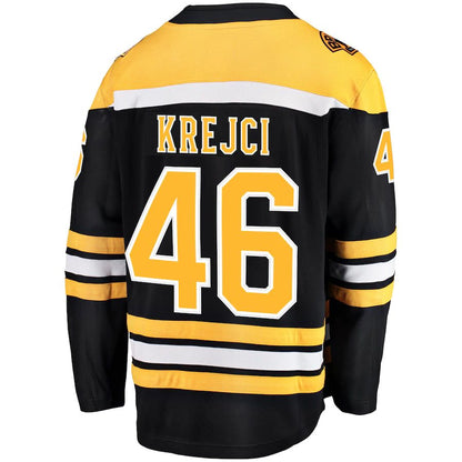 B.Bruins #46 David Krejci Fanatics Branded Home Breakaway Player Jersey Black Stitched American Hockey Jerseys CROVYIE