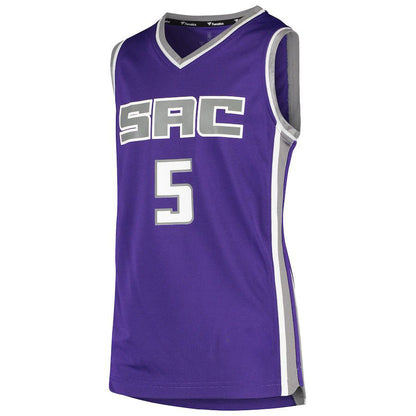 S.Kings #5 De'Aaron Fox  Fanatics Branded  Fast Break Team Jersey Purple Stitched American Basketball Jersey
