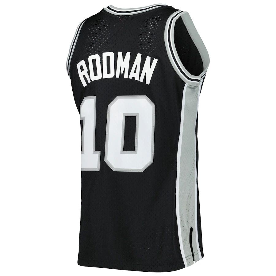 S.Antonio Spurs #10 Dennis Rodman Mitchell & Ness 1993-94 Hardwood Classics Swingman Jersey Black Stitched American Basketball Jersey