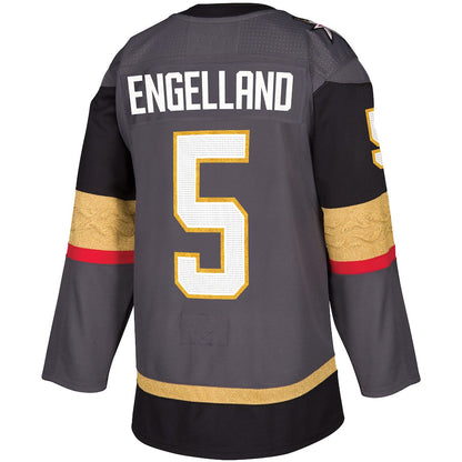 V.Golden Knights #5 Deryk Engelland Alternate Authentic Player Jersey Gray Stitched American Hockey Jerseys CROVYIE
