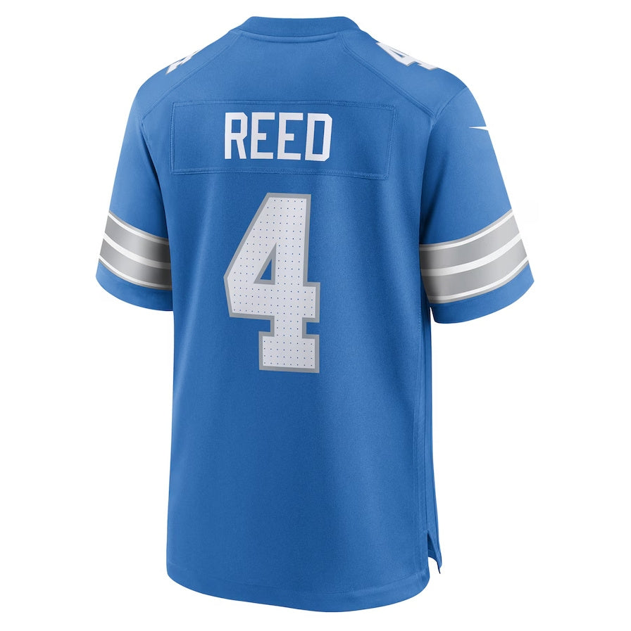 D.Lions #4 D.J. Reed Blue Team Game American Football Jerseys
