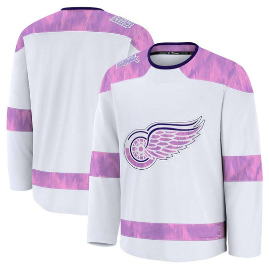 D.Red Wings Fanatics 2024 Hockey Fights Cancer Practice Jersey - White Stitched American Hockey Jerseys CROVYIE