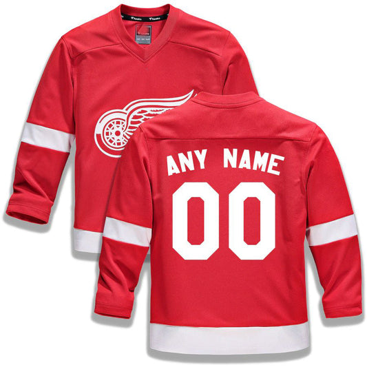 Custom D.Red Wings Fanatics Branded Home Replica Jersey Red Stitched American Hockey Jerseys CROVYIE