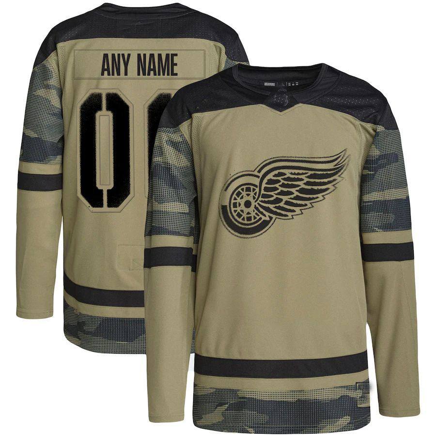 Custom D.Red Wings Military Appreciation Team Authentic Practice Jersey Camo Stitched American Hockey Jerseys CROVYIE