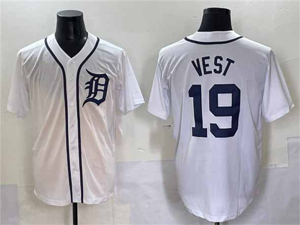 Detroit Tigers #19 Will Vest White Cool Base Stitched Baseball Jersey