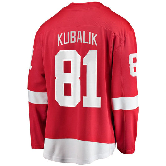 D.Red Wings #81 Dominik Kubalik Fanatics Branded Home Breakaway Player Jersey Red Stitched American Hockey Jerseys CROVYIE
