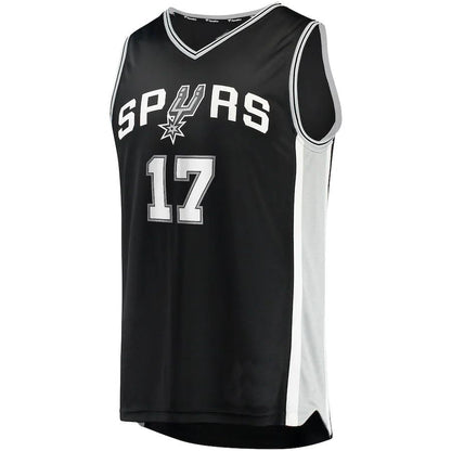 S.Antonio Spurs #17 Doug McDermott Fanatics Branded  2021-22 Fast Break Replica Jersey Black Stitched American Basketball Jersey