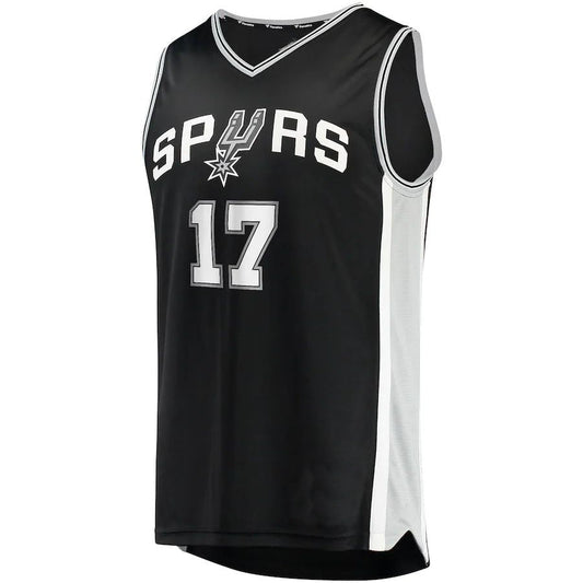 S.Antonio Spurs #17 Doug McDermott Fanatics Branded  2021-22 Fast Break Replica Jersey Black Stitched American Basketball Jersey